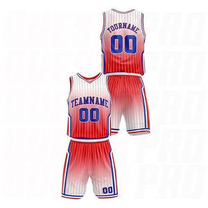 Conjuntos de Uniformes de Baloncesto Rojos Degradados de Última Moda, Uniformes de Baloncesto de Poliéster Transpirable con Logotipo Estampado - Product Image 3