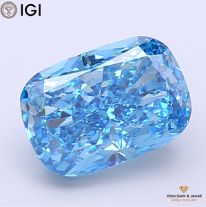 เพชรทรงคุชชั่น CVD ผลิตในห้องปฏิบัติการ น้ำหนัก 2.51 กะรัต พร้อมใบรับรอง IGI สีฟ้าสดใสแฟนซี ความสะอาดระดับ VVS2 สำหรับจี้ผลงานชิ้นเอก - Product Image 1