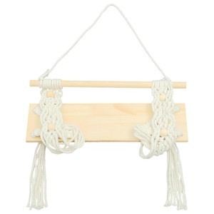 Mango Wood with Coir Weaving wooden <b>wall</b> <b>shelves</b> and <b>floating</b> <b>shelves</b> OEM Custom Wholesale | Aqdus Saleem India - Product Image 1