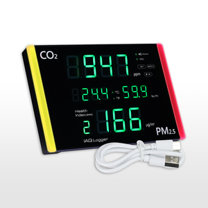 เครื่องวัดอุณหภูมิความชื้นดิจิตอล PM2.5 CO2 ช่วง 0-9999ppm ความแม่นยำสูงเครื่องบันทึกข้อมูลการบันทึกอัตโนมัติ LED นาฬิกาปลุก - Product Image 1