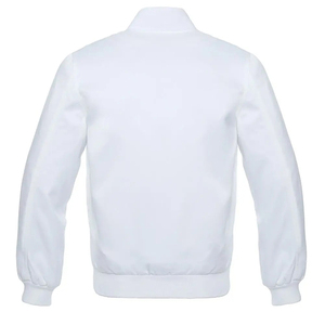 เสื้อแจ็คเก็ตบอมเบอร์ผู้ชายสีขาว คอตั้ง น้ำหนักเบา สวมใส่สบาย มีซิป ป้องกันลม แฟชั่นสตรีทแวร์ รับผลิตตามแบบ OEM ขายส่ง2026 - Product Image 2