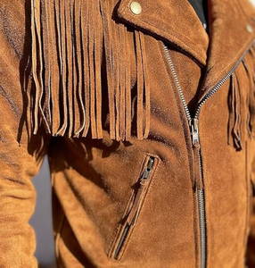 Top Quality Western <b>Suede</b> Fringe <b>Jacket</b> for Men Handmade Leather Coat with Tassels Bulk Wholesale & Custom Manufacturing - Product Image 3