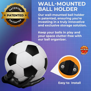 Soporte de Pared para Balón, Esculpido en Resina Pulida, para Mano Izquierda/Derecha, Portátil, para Balones Grandes de Voleibol, Fútbol y Fútbol Americano - Product Image 3