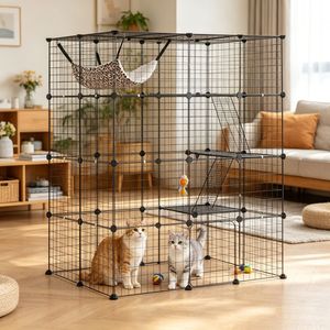 Large Outdoor Metal Cat <b>Cage</b> Custom Animal Pattern Pet House for Breeding Dogs <b>Rabbits</b> Wood Material Indoor Usage Box Packing - Product Image 5