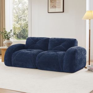Divano a 2 Posti in Velluto Trapuntato con Design Antiscivolo Ergonomico Spugna ad Alta Densità 32D Senza Struttura - Product Image 2