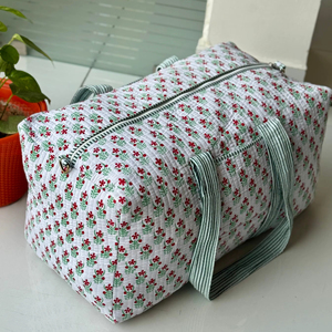 Bolsa de Viaje Tipo Tote, de Algodón con Estampado Artesanal, Gran Capacidad, Ligera, Ecológica, Resistente y Portátil para Mujer, Estilo Étnico - Product Image 1