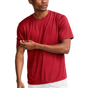 Camiseta de Manga Corta Azul para Hombre, 100% Poliéster, Corte Regular, Secado Rápido, Color Sólido, Cuello Redondo Informal, Diseño Liso de Punto - Product Image 6