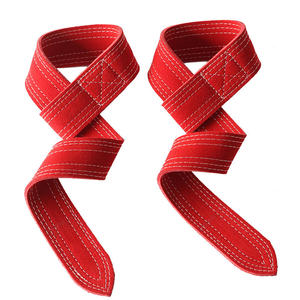 GAF Premium EVA Heavy Duty Non-Slip Custom Logo Deadlift <b>Barbell</b> Weightlifting Support Wrist Straps - Product Image 2