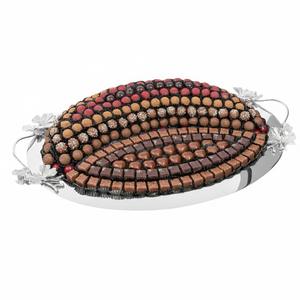 Plateau à chocolats ovale doré de qualité supérieure, plateau cadeau de luxe pour le Ramadan, plateau à chocolats pour mariage ou fête - Product Image 3