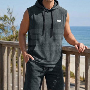 Ensemble de survêtement court pour homme grande taille 2026, léger, décontracté, vêtements de sport, sur mesure, haute qualité, 100 % coton, vente en gros - Product Image 4