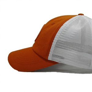 Custom Logo <b>Vintage</b> Style Orange Baseball <b>Cap</b> with Embroidered Woven Patches, Unstructured Dad Hat Made in Vietnam Manufacturer - Product Image 3