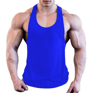 Latest Design Men's Gym Singlets Tank Tops 100% Polyester Quick Dry <b>Stringer</b> Bodybuilding Front Logo - Product Image 4