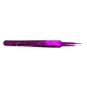 Pince à cils chaude pour salon de beauté violet magnifiquement conçue en matériau inoxydable avec embouts droits et pointus en fibre - Product Image 6