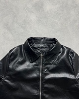Veste en cuir véritable personnalisée, veste bomber décontractée en similicuir PU de haute qualité, fermeture éclair sur le devant, col rabattu, logo personnalisé en relief
