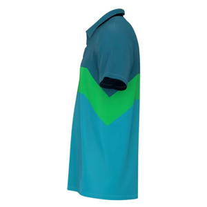 เสื้อโปโลแขนสั้นผู้ชาย ลายบล็อกสี ทีเรียล กรีน บลู  แบบลำลอง ทรงปกติ - Product Image 5