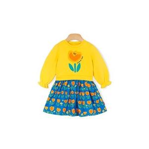 OZKIZ Korean Style <b>Mini</b>-Length Girls Dress Printed for 2-6 Years <b>Old</b> Children's Spring/Fall Fashion Wholesale Available - Product Image 1