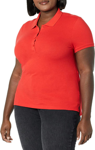 Vêtements d'extérieur décontractés d'été pour femmes, grande taille, chemise unie à manches courtes, respirante, tricotée, écologique, en piqué, pour le golf et le sport - Product Image 4