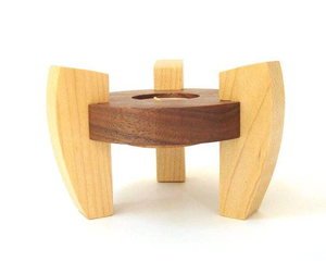 Candelabro de Madera Natural para Mesa, Portavelas de Madera para Eventos, Fiestas, Bodas y Decoración Navideña - Product Image 1