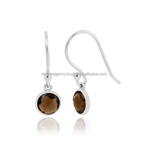 Boucles d'oreilles classiques plaquées or 925 argent sterling vert améthyste pierre précieuse lunette boucle d'oreille pour les femmes - Product Image 3