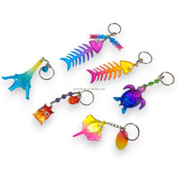Llavero con Forma de Pez Colorido, Impresión UV, Material PS Duradero, Idea de Regalo de Recuerdo del Mundo Marino, con Opción de Logotipo Personalizado