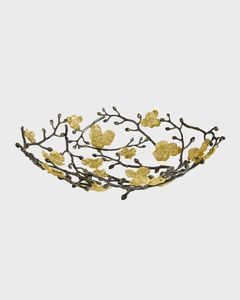 Assiette de service en aluminium en forme de feuille d'or, plat en métal minimaliste pour la décoration de table et de fête - Product Image 3