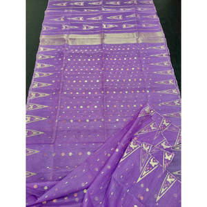 Elegant Digital Print <b>Jamdani</b> Cotton <b>Saree</b> for Women Traditional Bangladesh Style Party Wear Sun Protection Quick Dry - Product Image 2