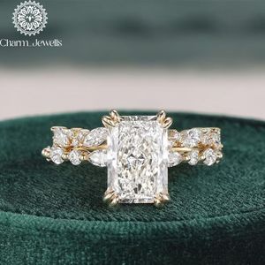 Anillo de Compromiso de Moissanita con Corte Cojín para Mujer Charm Jewels, Engaste de Plata con Puntas, Estilo Clásico, Certificado IGI, 3 GM - Product Image 4