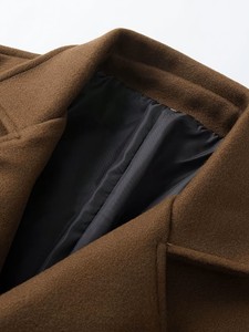 Manteau long décontracté pour homme à revers simple, en laine/polyester, avec fourrure, fabriqué au Bangladesh - Product Image 4