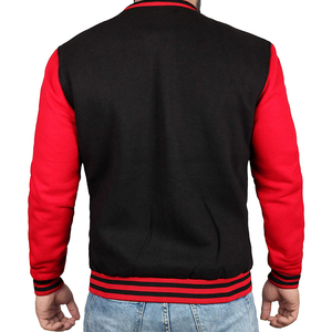Blouson universitaire personnalisé B2B pour homme, rouge et noir, style Letterman, Bomber de baseball, uniforme d'équipe universitaire, en polaire, vente en gros, fabricant - Product Image 6