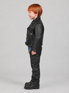 Chaqueta de Cuero para Niños con Corte Moderno, Ligera, Cómoda y de Calidad, Adecuada para Colecciones de Ropa de Moda - Product Image 3