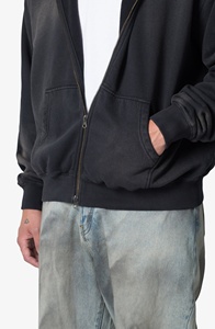 Customized High Quality <b>Men</b> Washed <b>Zip</b> <b>Up</b> Hoodie Cotton <b>Fleece</b> Oversized <b>Zip</b> <b>Up</b> Hoodie - Product Image 5