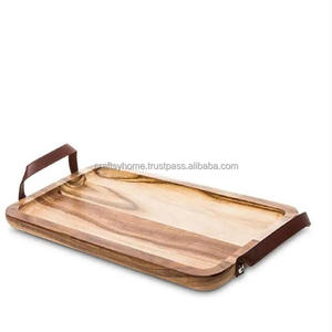 HANDCRAFTED ECO FRIENDLY ACACIA WOOD SERVING <b>TRAY</b> FOR DINNER SERVING <b>TRAY</b> DESSERT <b>TRAY</b> PERSONALIZED BY CRAFTSY HOME - Product Image 1
