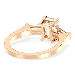 REYES Elegant Design 14K Rose Gold Emerald Cut 1.44Ct Moissanite <b>Ring</b> For Women Custom Wedding Anniversary Gift Fine Jewelry - Product Image 4