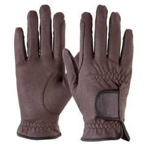 Guantes de equitación para exteriores, cómodos, de ajuste completo, transpirables, de cuero, para protección ecuestre - Product Image 1