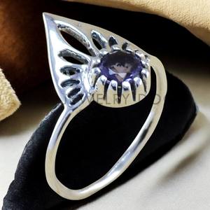 <b>925</b> Sterling <b>Silver</b> Amethyst Gemstone Round Shape Fine <b>Ring</b> Wholesale Accessories Handmade Birthstone Jewelry for Women Gift - Product Image 2