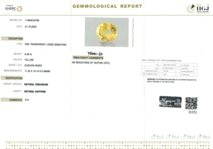 พลอยแซฟไฟร์สีเหลืองธรรมชาติทรงรี 6.49 กะรัต จากศรีลังกา สำหรับทำเครื่องประดับและแหวน YSON-60 - Product Image 6
