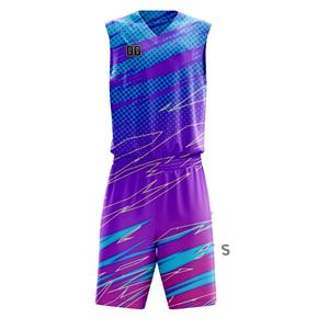 Uniforme de basket-ball imprimé classique, tissu doux et respirant, léger, anti-humidité, antibactérien, coupe confortable pour tous les jours - Product Image 1