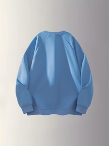 เสื้อสเวตเชิ้ตคอกลมสีน้ำเงินล้วนแบบถัก ปรับแต่งได้สำหรับผู้หญิง สไตล์ลำลอง ทันสมัย ใส่สบาย ระบายอากาศได้ดี - Product Image 2
