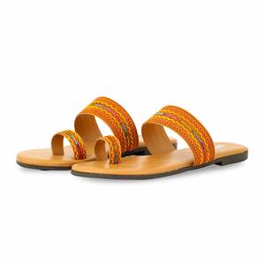 Sandalias De Tacón Informales Mostaza CL1907 - Product Image 3