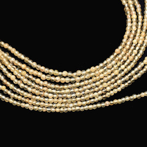 Perles jaunes hessonite naturelles de qualité supérieure 16 pouces brin pierre précieuse en forme ronde lisse pour la fabrication de bijoux à bricoler soi-même - Product Image 2