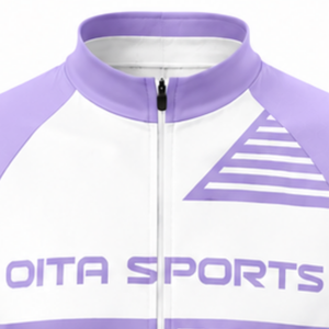 Lavender White <b>Cycling</b> Jersey <b>Shorts</b> Set <b>Short</b> Sleeve Full Zip Quick Dry <b>Padded</b> Bicycle Racing Uniform Team Training Sportswear - Product Image 3