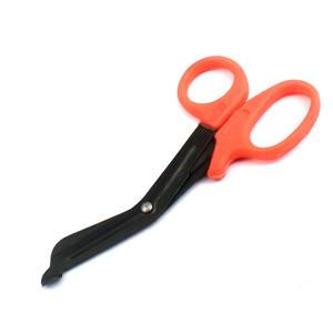 Medical Emergency First Aid Trauma Curved Blade Serrated <b>Edge</b> Stainless Steel Bandage Scissors <b>Plastic</b> Handle By Blush Surgical - Product Image 2