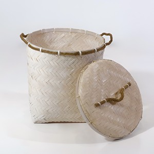 Cesto de almacenamiento de bambú, buena oferta, organizadores decorativos, cestas de lavandería trenzadas con asas laterales - Product Image 1