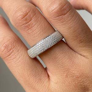 Anillo de Eternidad Completo con Diamantes de Moissanita de Corte Redondo para Unisex, Plata 925 Original, Regalo Sorpresa para Amigos - Product Image 4