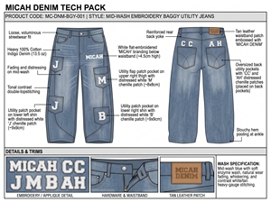 Micah Corporation Maßgeschneiderte Herren-Jeans mit Stickerei, Locker Geschnitten, Gerades Muster, Herbst-Winter-Frühling, Gewaschen, Lässig, Gewebter Stoff - Product Image 4
