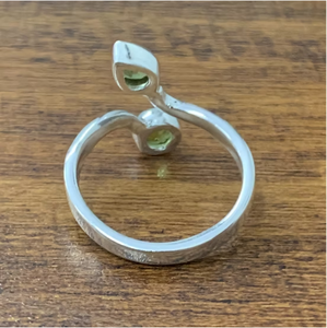 Two <b>Peridot</b> Gemstone Adjustable 925 Sterling Silver <b>Ring</b> Trendy Any Occasion Wear Perfect for Gifts - Product Image 4