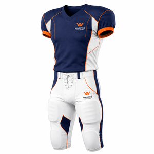 Design tendance d'uniformes de football américain, ensemble personnalisé de maillot et de pantalon pour joueurs professionnels et amateurs, avec une grande élasticité. - Product Image 1