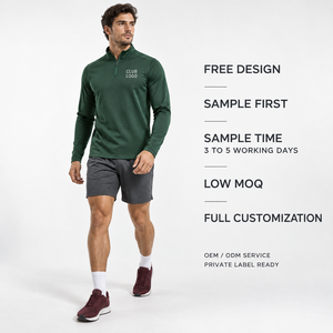 Men's Quarter <b>Zip</b> Warm Up Top Polyester Interlock Quick dry Athletic <b>Shirt</b> Custom Team Warm up Wholesale Supplier Custom Logo - Product Image 2