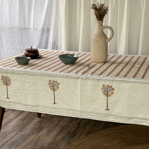 Striped Cotton <b>Tablecloth</b>, Blue and White, Nautical Stripe Pattern - Product Image 3