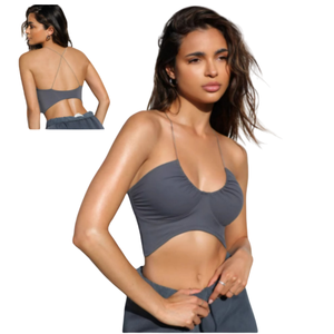 Soutien-gorge de sport pour femme de haute qualité, à fines bretelles, sculptant, à maintien élevé, sans couture, confortable, extensible et respirant - Product Image 3